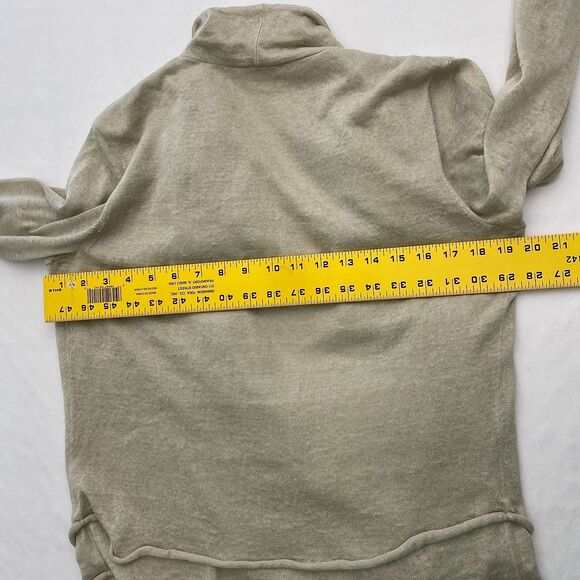 Elie Tahari Linen Silk Open Front Cardigan Tiered Waterfall Tan Womens Medium - Picture 9 of 11